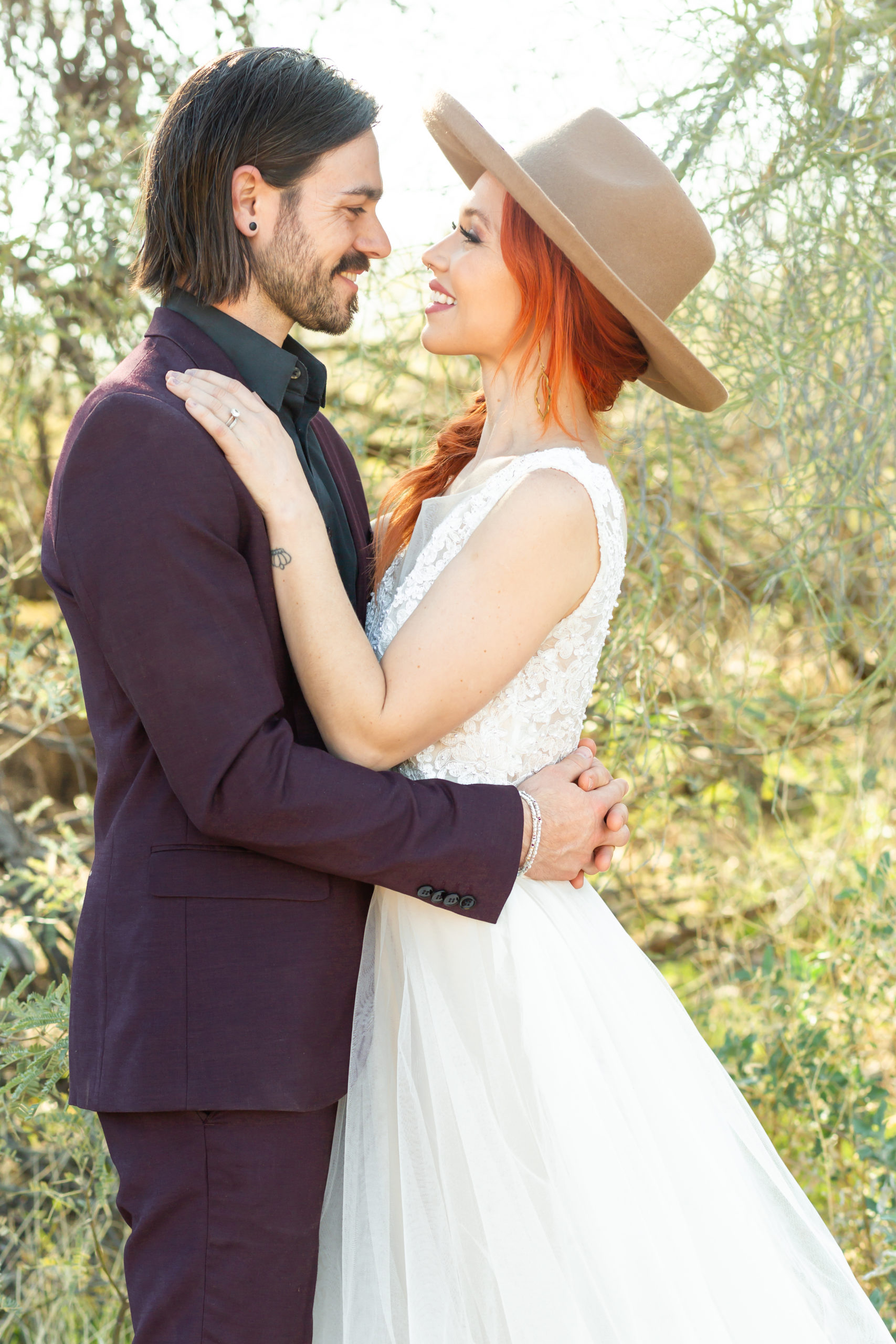 Brooke and Barry couldn't stop smiling during their anniversary portrait session at Saguaro Lake Guest Ranch