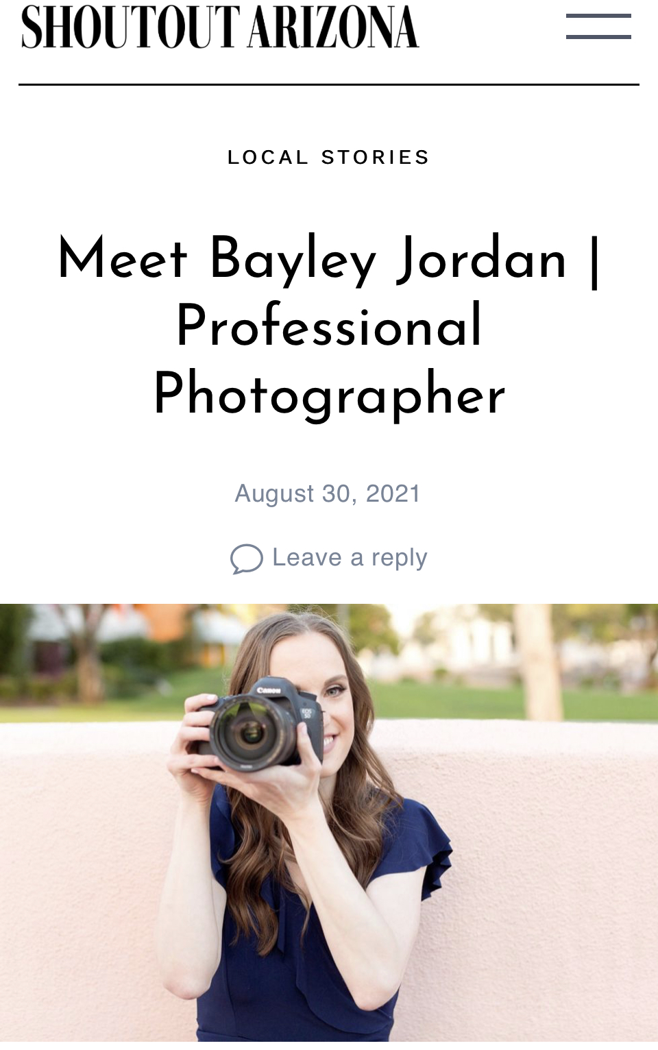 Image of Bayley Jordan Photography featured in Shoutout Arizona