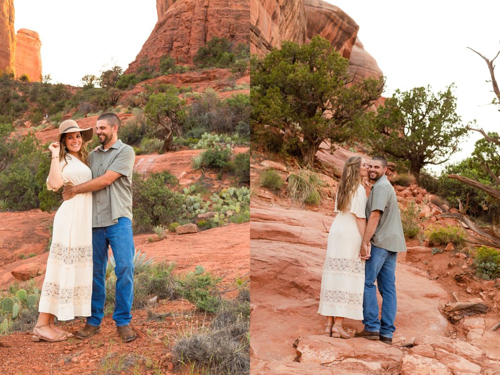 Nick and Bethany playfully pose Bethany and Nick during their Arizona destination anniversary portrait session