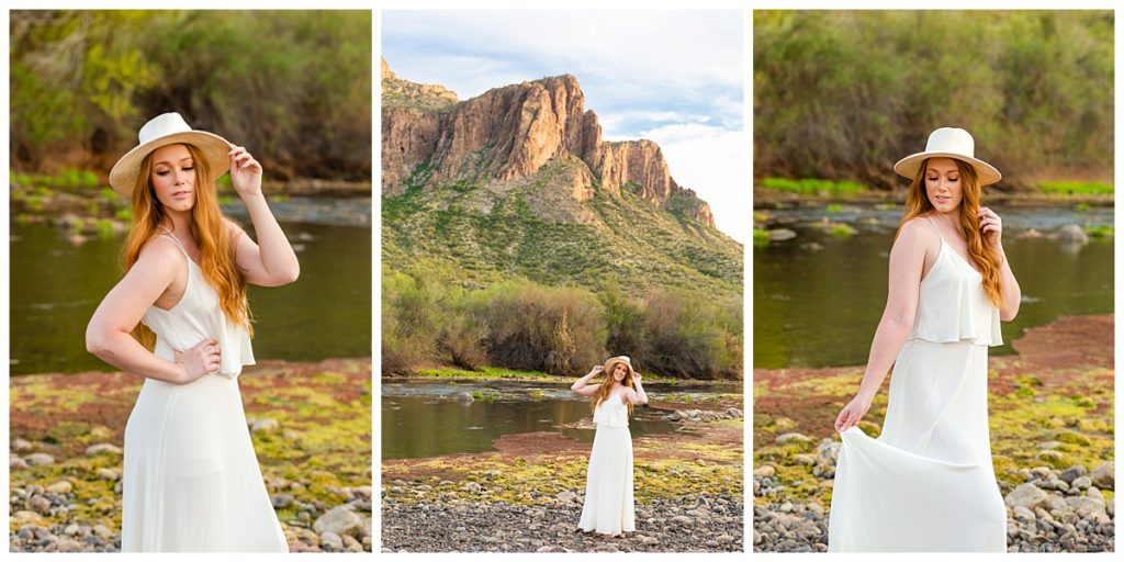 During an Arizona portrait photography session, Alyssa was all-in at the Salt River.