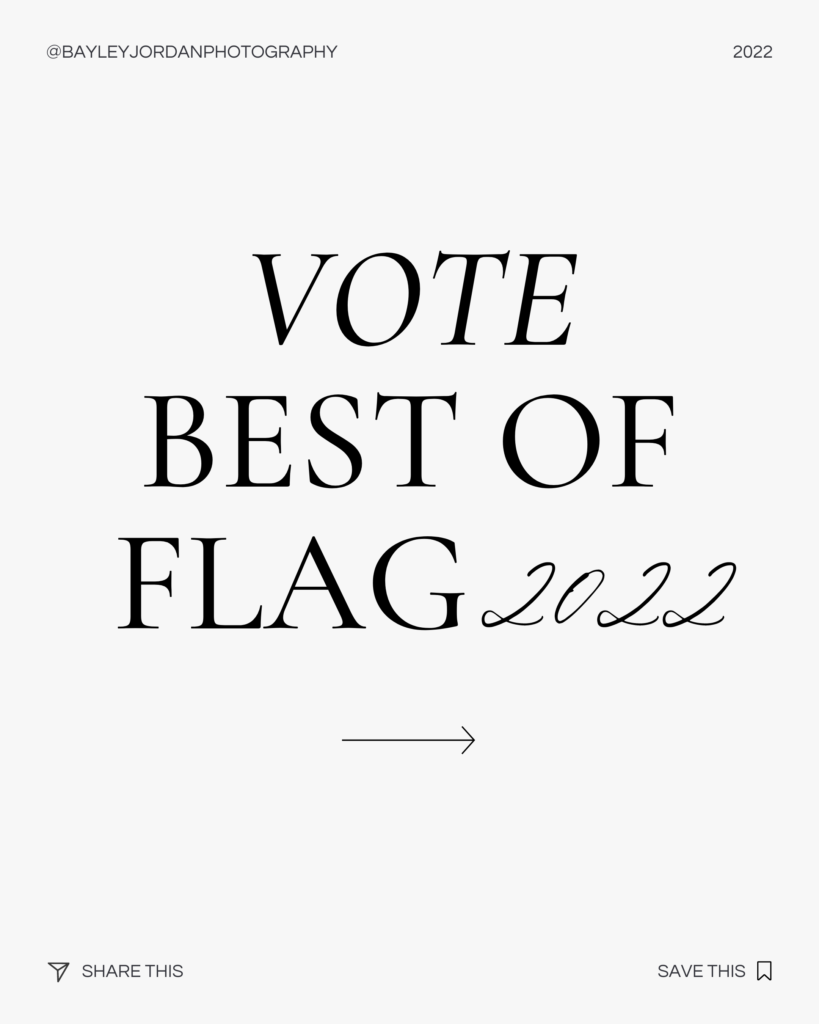 Social media sharable image cover for voting Bayley Jordan Photography Best of Flag 2022