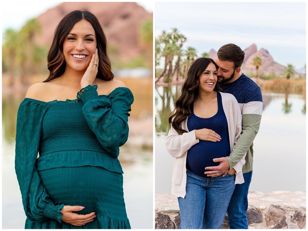Laughter abounds during a sweet maternity portrait session with Bayley Jordan Photography in Tempe, Arizona.