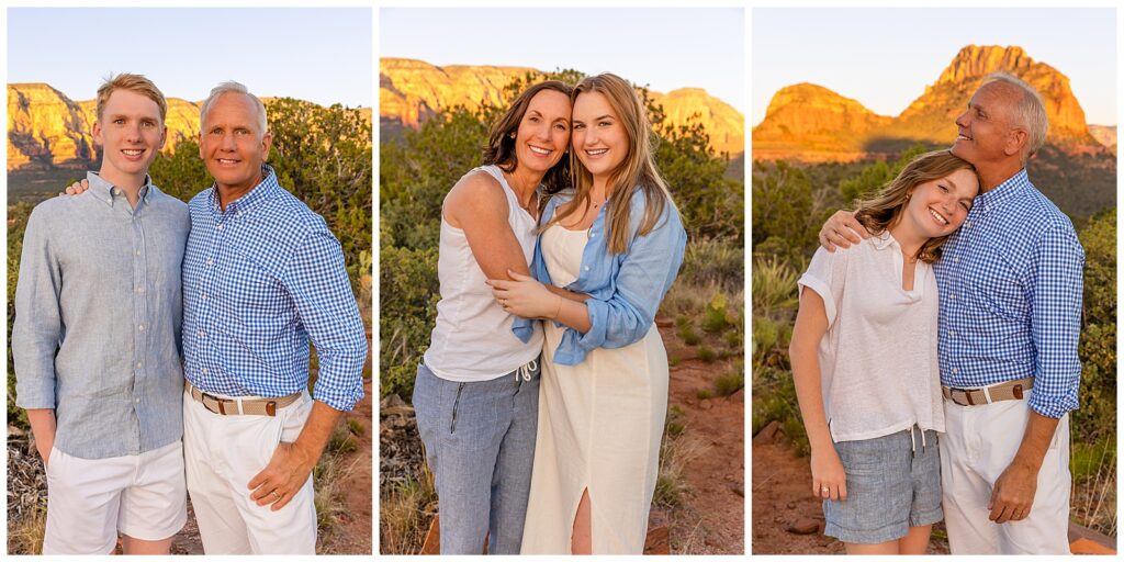 Duo family portraits in Sedona, Arizona (father and son, mother and daughter, father and daughter) with Bayley Jordan Photography
