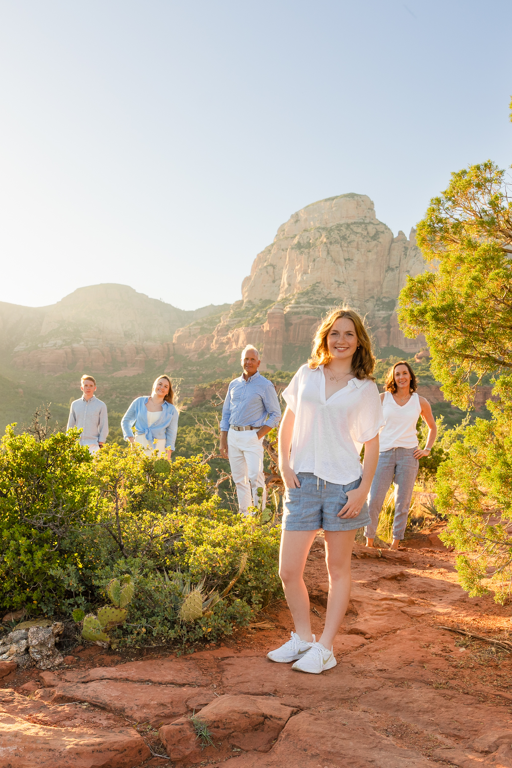 Editorial Sedona family portrait session at golden hour with Bayley Jordan Photography