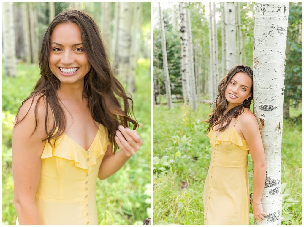 Holly, all smiles during her Flagstaff Arizona  graduation Portraits with Bayley Jordan Photography