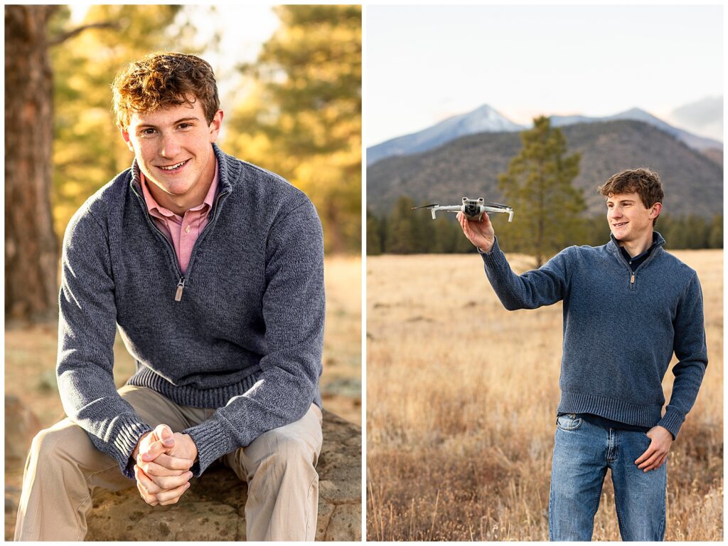 High school senior Max busted out the drone for senior graduation portraits at Buffalo Park at sunset.