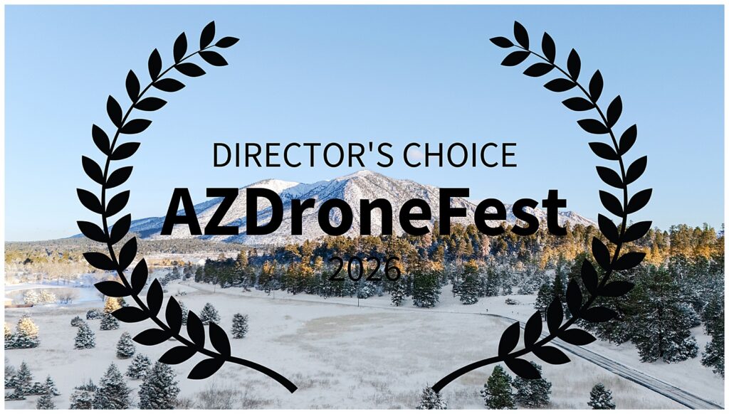 2026 AZDroneFest Director's Choice Winning Image - Bayley Jordan Photography - Mount Elden in the snow during a golden sunrise.